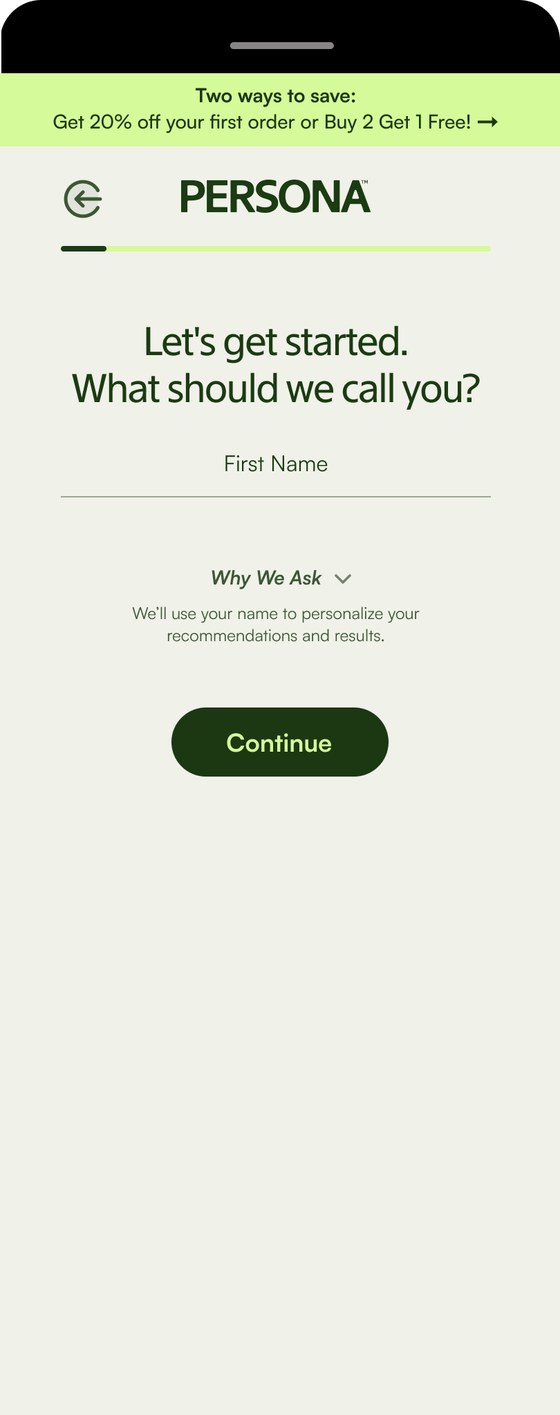 Persona assessment, fill-in, mobile