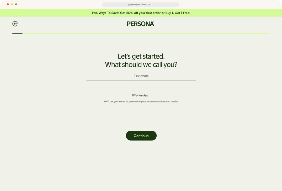 Persona assessment, fill-in questions