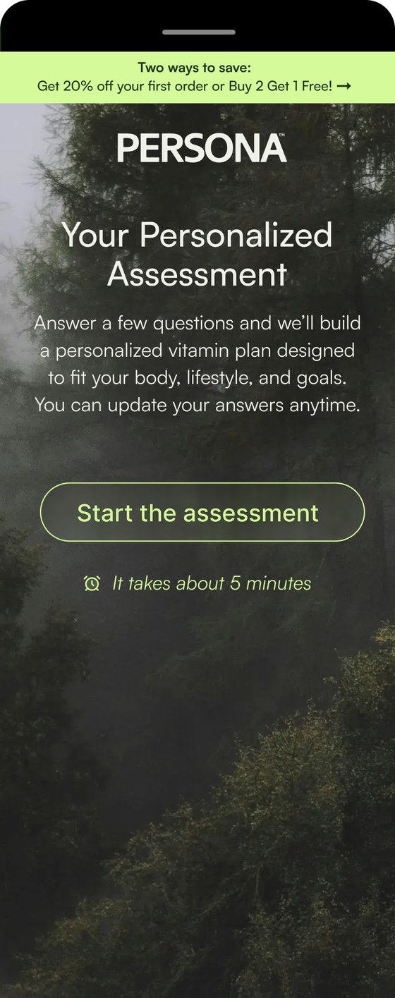 Persona assessment, intro, mobile